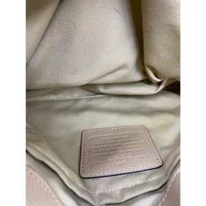 coach medium w adjustable strap tan leather cross thumbnail 10