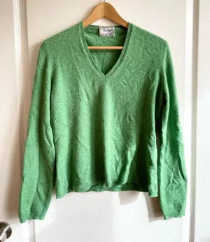 Ben Silver Charleston By John Laing Cashmere Sweater Womens Size L Green thumbnail 1