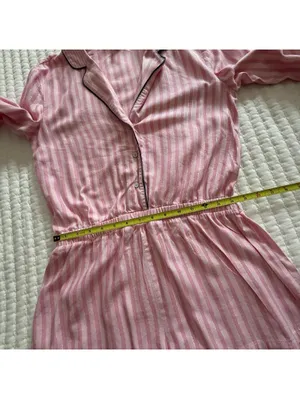 Victoria’s Secret Pink Striped PJ Pajama Sleep Romper Sz S Small thumbnail 5