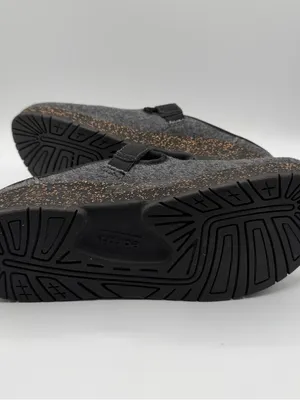Earth Dream Aymii Wool Felt Clogs Women 8 Black Embroidered Buckle Mules thumbnail 6