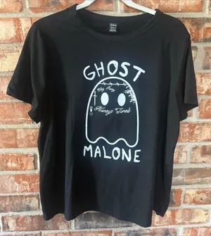 SHEIN Black Tee with White Ghost Malone Graphic thumbnail 1