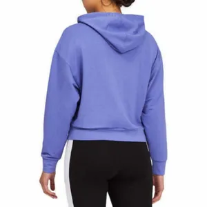 PUMA Womens Cropped Pullover‎ Hoodie Hazy Blue Long Sleeve Size Small thumbnail 2