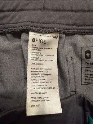 FIGS Zamora Jogger Scrub Pants Gray High Waisted Drawstring Medical Small thumbnail 6