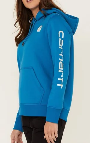 Carhartt Women's Blue & White Hoodie Size M thumbnail 1