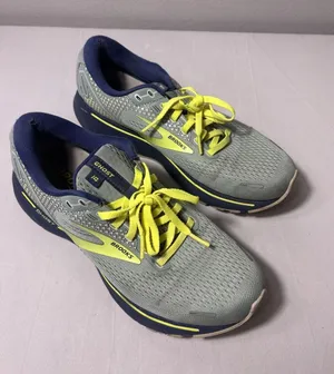 BROOKS Ghost 14 Women's Size 9B Blue Ocean Neon Green Running Shoes READ thumbnail 1
