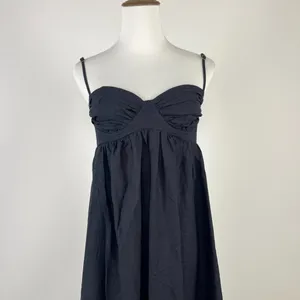 NWOT Farm Rio Linen Blend Black Sleeveless Maxi Dress Size L thumbnail 3