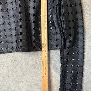 ALEXIS Black Geometric Circle Cut Out Crop Top Size L Avant Garde See Through thumbnail 13