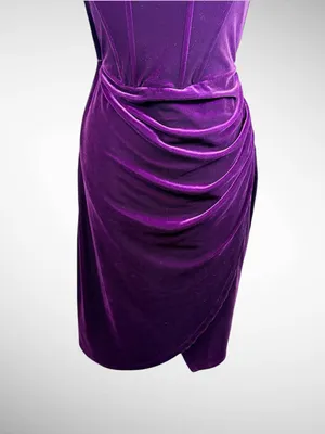 LULUS Glamorous Celebrations Dark Purple Velvet Strapless Tulip Dress, XL thumbnail 7