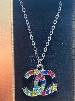 Multicolor Crystal Interlocking Pendant Necklace NEW Red thumbnail 2