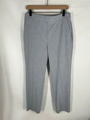 Ann Taylor Side Zip Straight Pants Gray Size 8 Curvy Fit Bi-Stretch thumbnail 2