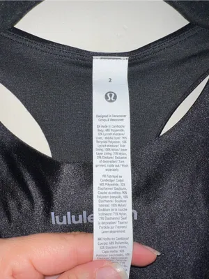 Lululemon Black Satin 2 Racerback Women's Crop Top thumbnail 5