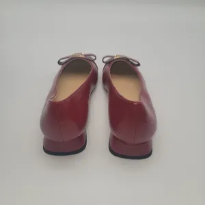 C.Paravano Flats Women Shoes US 8 EUR 38.5 Red Square Toe Metal Buckles Ballet thumbnail 4