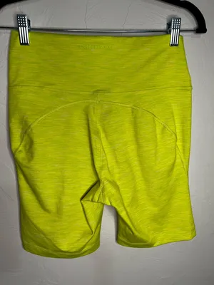 Outdoor Voices Flow 7 In Yellow Green Heathered Athletic Biker Shorts‎ thumbnail 4