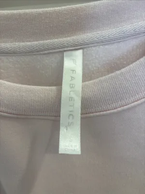 Fabletics Pink Crewneck Sweatshirt Embroidered Logo Graphic Back Pullover thumbnail 2