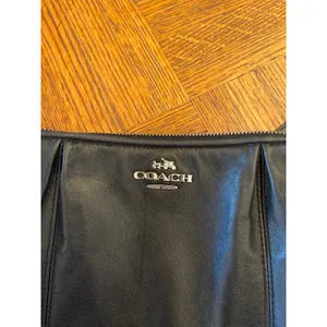 Coach Colette Black Pleated Leather Crossbody adjustable Bag thumbnail 2
