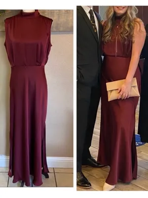 Lulus Classic Elegance Plum Chiffon Sleeveless Mock Neck Maxi Dress – Size M thumbnail 2