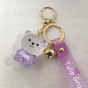 Teddy Bear Car Keychain Bell Keychain Charm Bag Charm Couple Gifts thumbnail 5