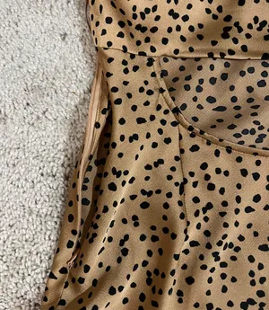Spotted Silk Dress Tan thumbnail 5