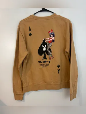 Playboy Club Tokyo, Japan Tan/Brown Crewneck Sweatshirt Pullover Size Medium thumbnail 2