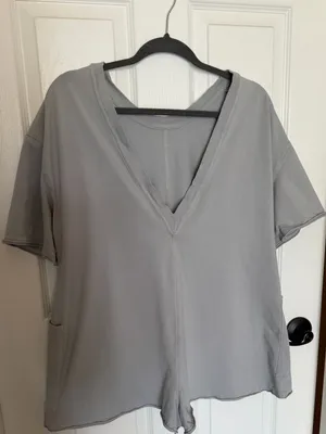 Free People FP Movement Hot Shot Tee Romper in Beach Fog XS thumbnail 5