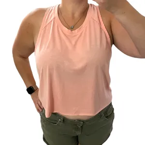 Old Navy (XL) Active Go-Dry Peach Braid Detail Raw Hem Slit Back Tank thumbnail 2