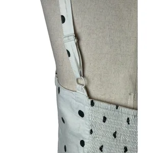 Old Navy Maxi Dress Women Medium White Polka Dot Ruffle Linen Blend Cami Retro thumbnail 9