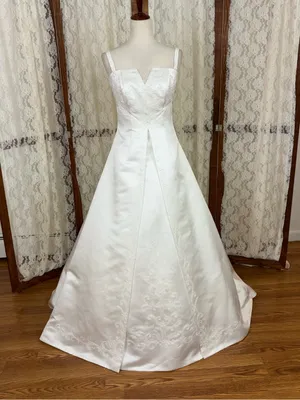 Pretty Vintage 90s Satin Split Skirt Wedding Gown thumbnail 1