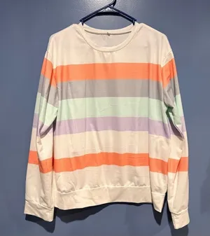 Multicolor Striped Long Sleeve Shirt - Medium thumbnail 1