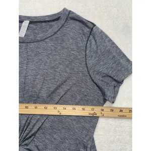 Lululemon Women's Intended Crop Tee Heathered Gray Twist Front Size 8 thumbnail 6