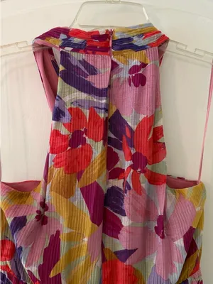Colorful Floral Maxi Dress Pink Size 8 thumbnail 3
