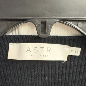 ASTR The Label Black Square Neck Fitted Sweater Size Medium thumbnail 3