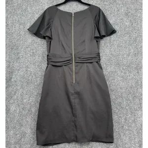 Miss Sixty M60 Black Ruched Dress Flutter Sleeve Mini Zip Up Cocktail Chic - M thumbnail 2