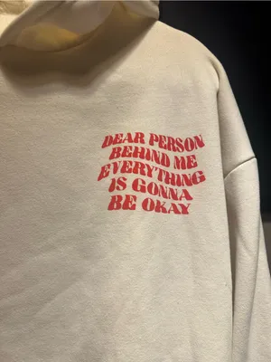 Edikted Everything's Ok Hoodie- Cream+Red thumbnail 8