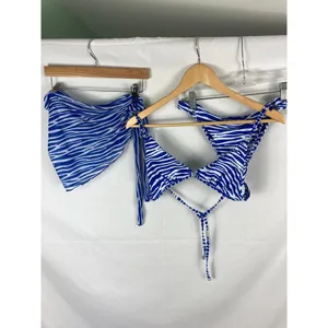 Shein Zebra Print 3 Piece Swimsuit Size Small thumbnail 2