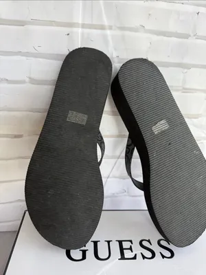 GBG Los Angeles Black Platform Flip Flop Wedge Sandals thumbnail 7