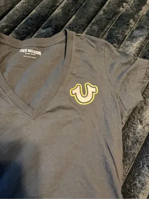 True Religion Black V-Neck Tee thumbnail 2