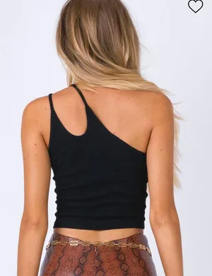 Princess Polly Black Crop Tank thumbnail 2