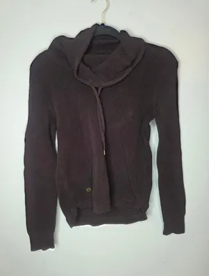 Lauren Ralph Lauren Women’s M Brown Waffle Weave Turtleneck Long Sleeve Shirt thumbnail 1