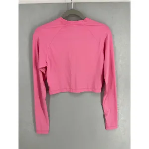 H&M Move Womens Cropped Quarter Zip Athletic Top Pink Thumbhole Size L thumbnail 3