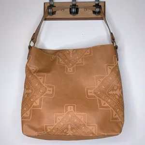Bohemian Brown‎ Vegan Leather Hobo Shoulder Bag thumbnail 2