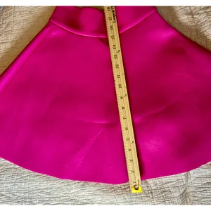 Trende Hot Pink Scuba Skater Skirt Mini A-Line Fuchsia Neoprene Small thumbnail 2