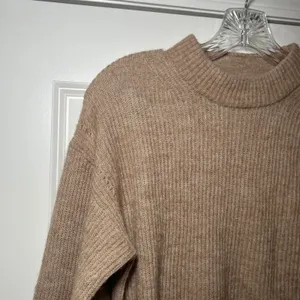 Quince Merino Wool Baby Alpaca Ribbed Mock Neck Sweater Tan Small Capsule basic thumbnail 2