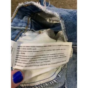 Abercrombie & Fitch Zoe Straight Jeans 25 0R Blue‎ Two Tone Side Stripe Y2K Boho thumbnail 6