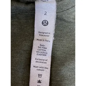 Lululemon Women's Army Green Yoga Short Sleeve Athletic T Shirt Tee Top Size 2 thumbnail 5