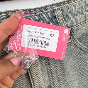 Edikted Light Blue Denim Mini Skirt thumbnail 4