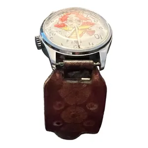 Vintage‎ Piet Little Hans Israel Mechanical Watch Shifty Eyes Leather Band thumbnail 3