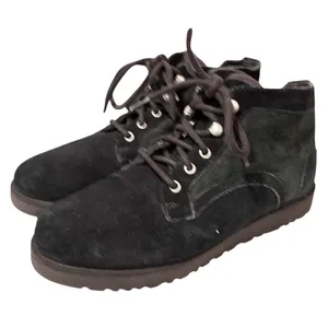 UGG Women’s Bethany Black Suede Lace Up Sheepskin Booties SN 1012532 Size 9 thumbnail 1