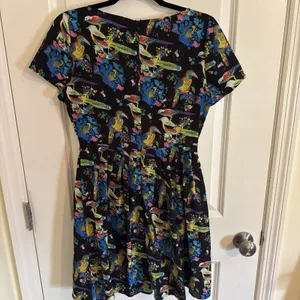 The Style London Colorful Bird & Floral Retro Style Dress Size Medium thumbnail 4