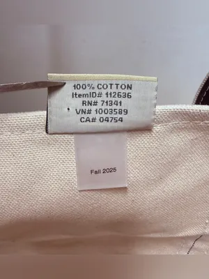L.L. Bean Off White Boat and Tote Custom Cotton Canvas Bag Black Long Handles thumbnail 7