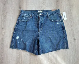PacSun NWT Women's High Rise Relaxed Short Dark Wash Denim Size 29 thumbnail 1